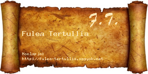 Fulea Tertullia névjegykártya